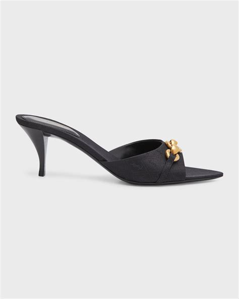 ysl gippy sandals|Saint Laurent Gippy Satin Mule Sandals .